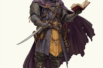 make a dragons and dnd character illustration