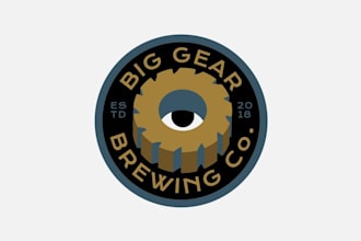 design best known big gear brewing company logo