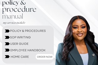 develop legal documents, health and safety plans, and HR manual