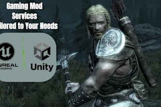 create custom game mod, skyrim mod, fallout 4 mod game in unity, unreal engine