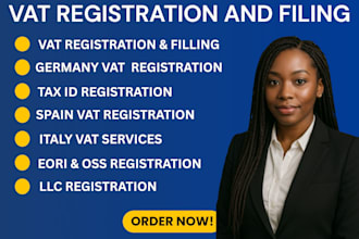 handle vat registration in spain, germany elster, and italy professionally