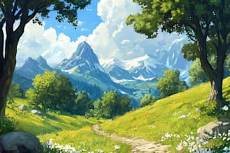 paint fantasy concept art and landscape for your animation