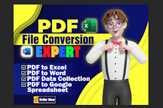 convert PDF to word, docs, excel, google sheet, typing