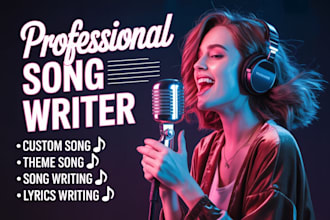 write and sing custom song lyrics, themes, intro or podcast jingle instrumental