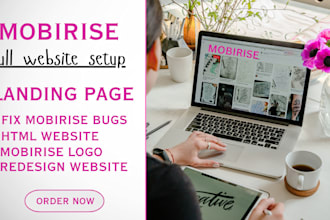 redesign, fix mobirise website and create a custom logo, revamp wordpress