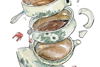 hand paint food and drink in traditional watercolor