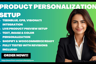 setup product personalization pod teeinblue product personalizer cpb visionati
