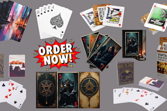 design custom artwork for 52 playing card game, board game, tcg, tarot, or poker