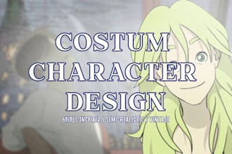 design vintage anime characters for webtoon or indie comics