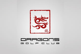 designs modern style dragons golf logo