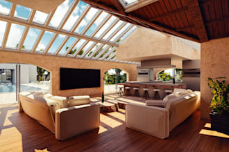 design floating house,dock house,beach hotel, beach house and rendering 3d