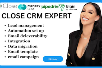 setup close, sap sales cloud, pipedrive, bigin by zoho monday com capsule CRM