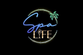 design awesome spa life logo