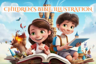christian children story book illustration bible illustration picture book