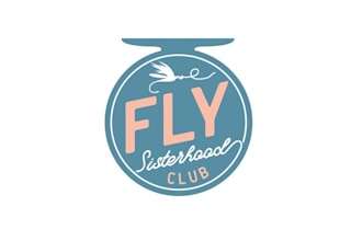 design fly fishing inspire woman logo