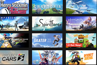 illustrate steam capsule game art banner, design steam game concept art