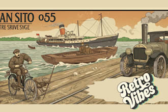 design  vintage poster, retro flyer, or 70s style banner