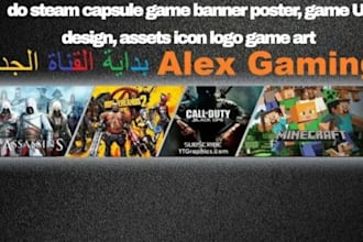 design, logo, steam capsule banners, game UI, icons, , and game art assets