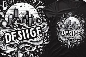 make hand drawn t shirt dance studio logo