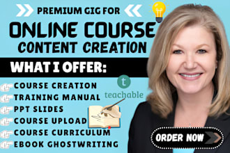 do online course content creation training manual course curriculum ebook writer
