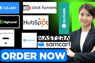 kajabi, thinkific, gohighlevel, mastera, samcart, mailchimp, clickfunnels,kartra