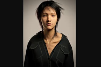 render 3d ultra realistic metahuman character, zbrush,xgen hair,portrait model