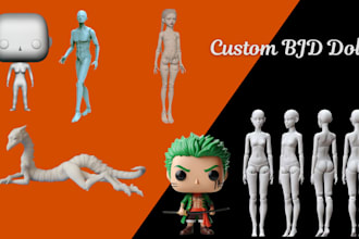 sculpt custom 3d bjd jointed doll flexi toy 3d articulated model for 3d printing