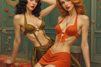 draw a pin up girl and pin up girl illustration