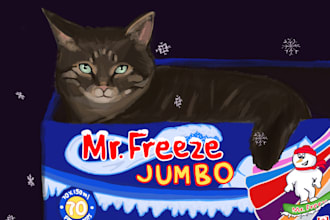draw a cute cartoon of your pet using digital art