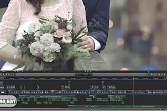 edit cinematic wedding videos slideshow with music, transitions, and fx