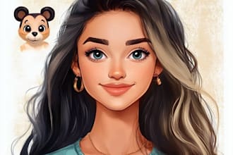 do cartoon portrait drawing in disney style