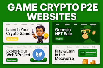 build or design a p2e crypto game website or nft portal