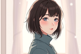 draw a beautiful portrait in anime or manhwa style