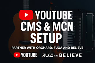 manage your youtube cms and assist with music distribution with orchard or fuga