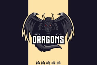 create high quality dragon mascot logo
