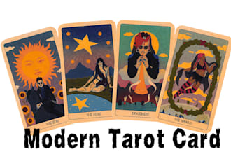 design modern tarot card, psychic cards, oracle zodiac cards, art nouveau