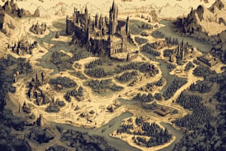 draw a custom map for fantasy, scifi, book