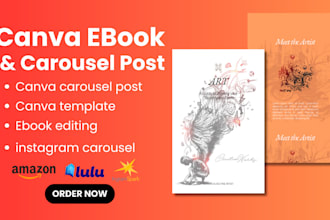 design canva ebook, redesign canva carousel post, workbook, worksheet amazon kdp