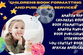 edit format and publish your childrens book on amazon KDP english spanish