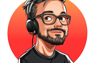 draw cartoon portrait, vector, caricature, and podcast logo
