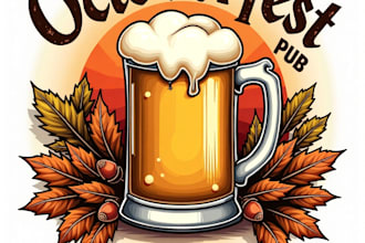 design high quality vintage octoberfest pub beer logo for your business