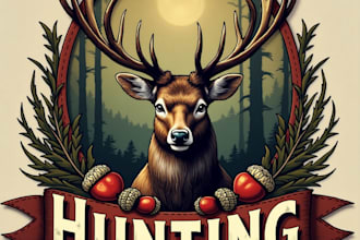 design high quality vintage hunting logo with express delivery