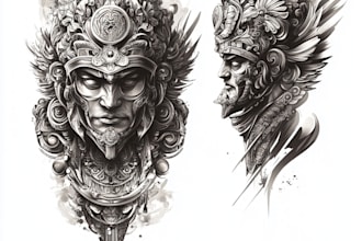 create unique custom tattoo any tattoo design, tattoo artist