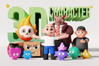 design custom 3d cartoon character