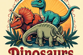 design high quality dinosaurs vintage logo for your business