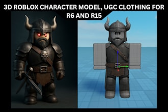 create optimized 3d roblox character models ugc clothing for r6 and r15