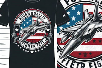 make high quality t shirt fighter jet logo