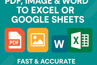convert image to PDF or word to excel or google sheets with accurate data entry