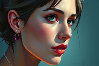 draw a digital oil painting portrait