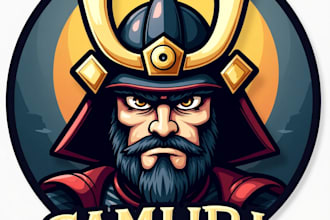 design high quality samurai mascot logo with express delivery